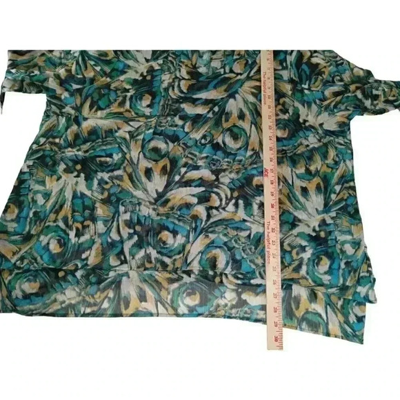 Avenue Women's Ave Studio V Neck 3/4 Semi Sheer Sleeves Rosie Layer Top sz 22/24 - Picture 8 of 11